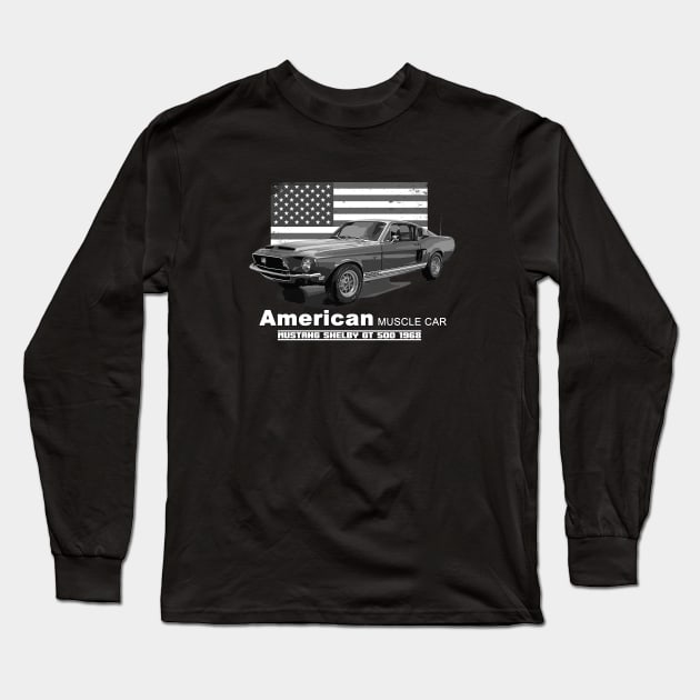 GT 500 American Muscle Car 60s 70s Old is Gold Long Sleeve T-Shirt by Jose Luiz Filho